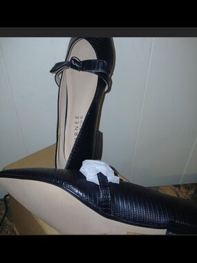 Pointed Toe Black Mary Jane Flats - Collection